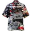 Hawaiian Men Shirt 3D Car Print Short Sleeve Blouse Summer Beach Vacation Single Breasted Fashion Lapel Men's Clothing