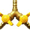 4-Point Y-Type Gas Valve Diverter & Flow Regulating Copper Ball Connector