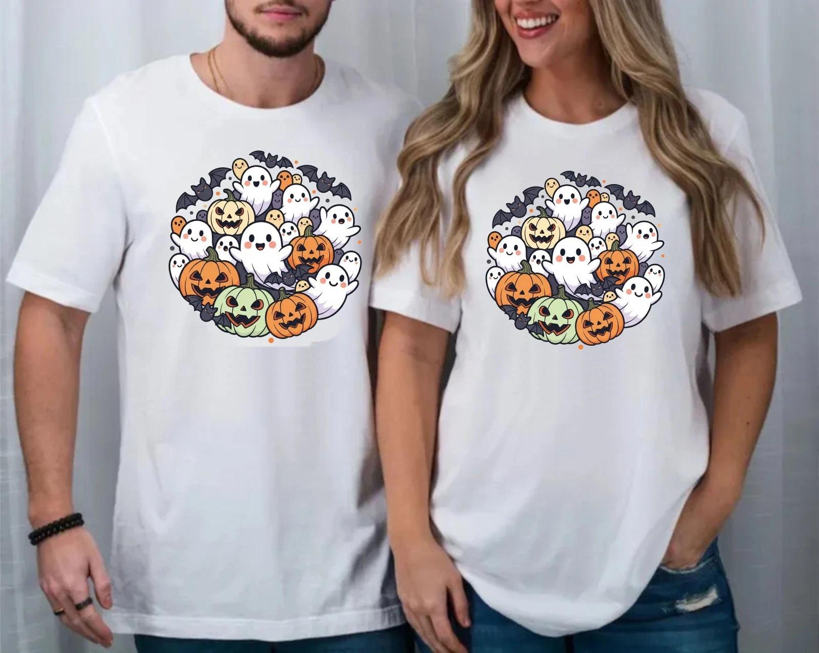 Halloween Pumpkin Tshirt, Spooky Boo Scary Ghost Shirt, Witch Scary Tee Top L
