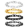 Casual Rectangle Chain Bracelets for Men Boys,Silver Color Stainless Steel Wristband,Punk Anniversary Jewelry Gifts