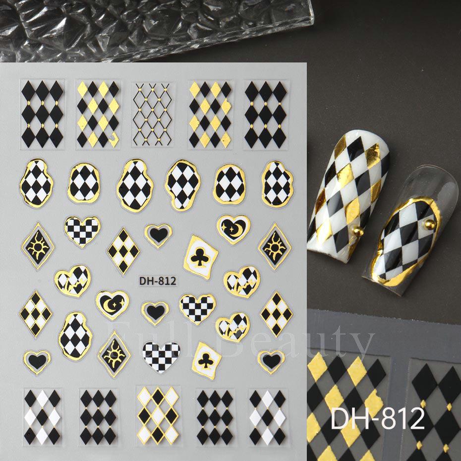 Nail Art Sticker, Little Spirit Snake, Moon, Mango, Gold And Silver, Black And White Snake Cartoon Nail Sticker.