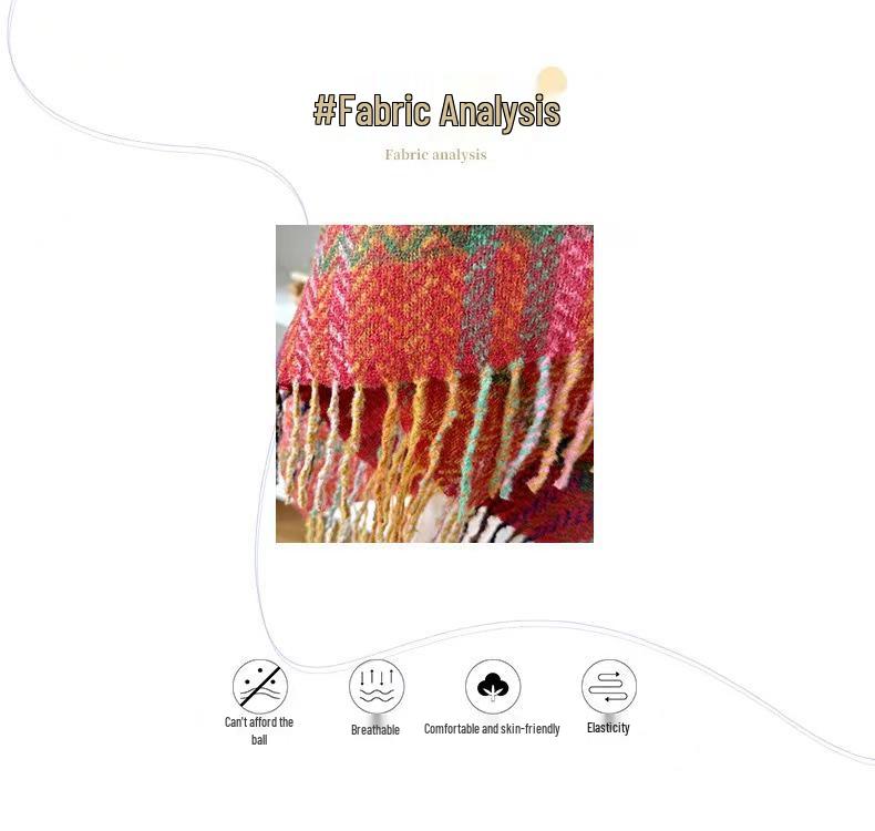 Ethnic Style Wave Pattern Long-Sleeve Knitted Shawl for Women - Warm for Autumn/Winter Travel