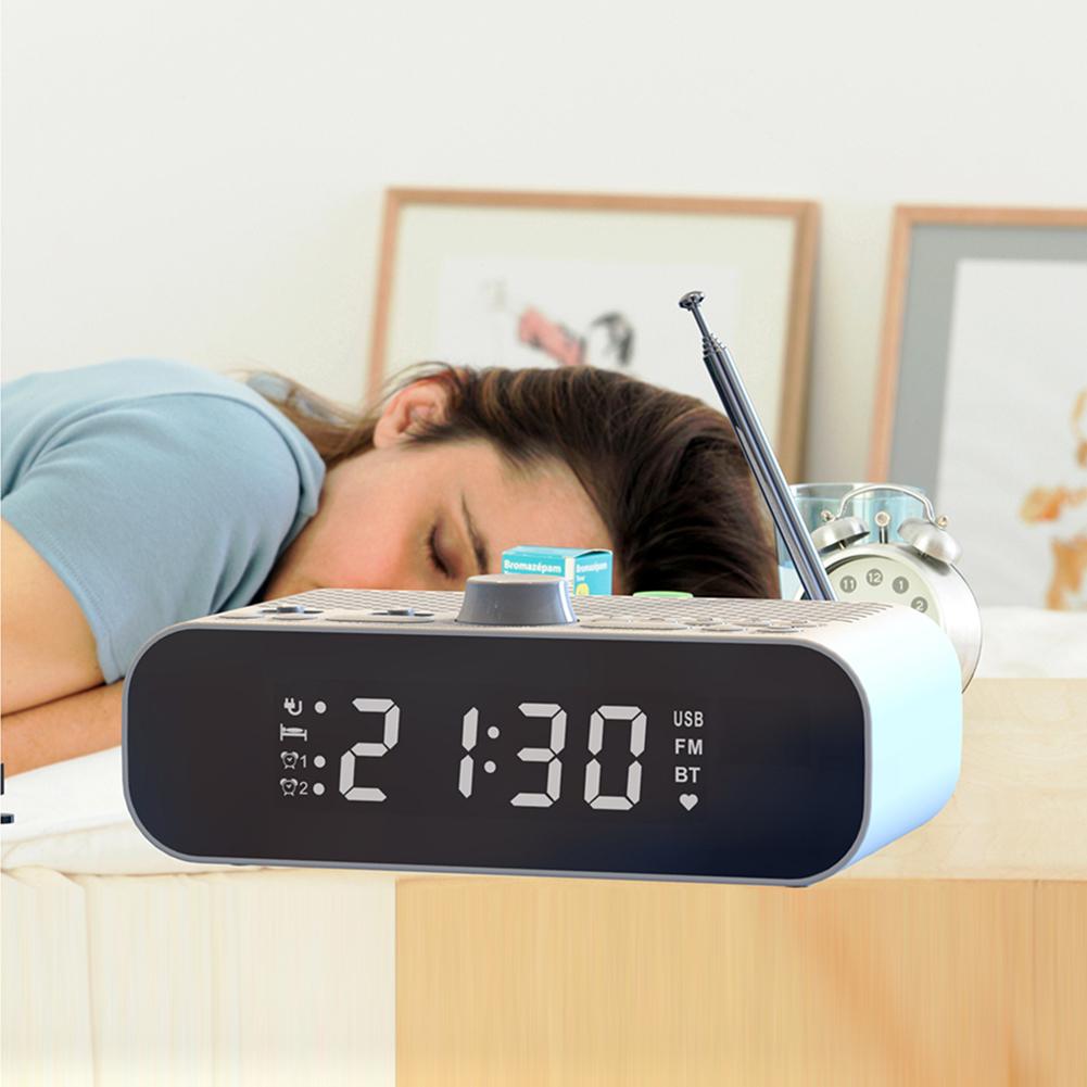 Digital Alarm Clock Radio BT LED Display FM Radio with Auto-Off Timer Digital Radio for Home Bedroom