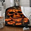 1pc Halloween pumpkin skull Blanket Lightweight Flannel Blanket Throw Blanket For Sofa, Bed, Travel, Camping yy2509026203