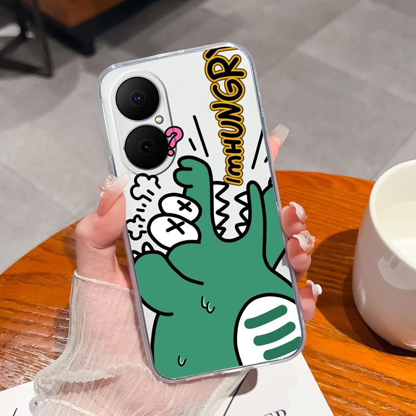 Für Huawei Enjoy 70x 80 Y6 P40 Y5 P50 Y8p Klare Hülle Niedliches Panda-Muster Weich Schlank Silikon Hohe Qualität Anti-Rutsch Langlebige Hülle Für Huawei Rückseitenabdeckungen