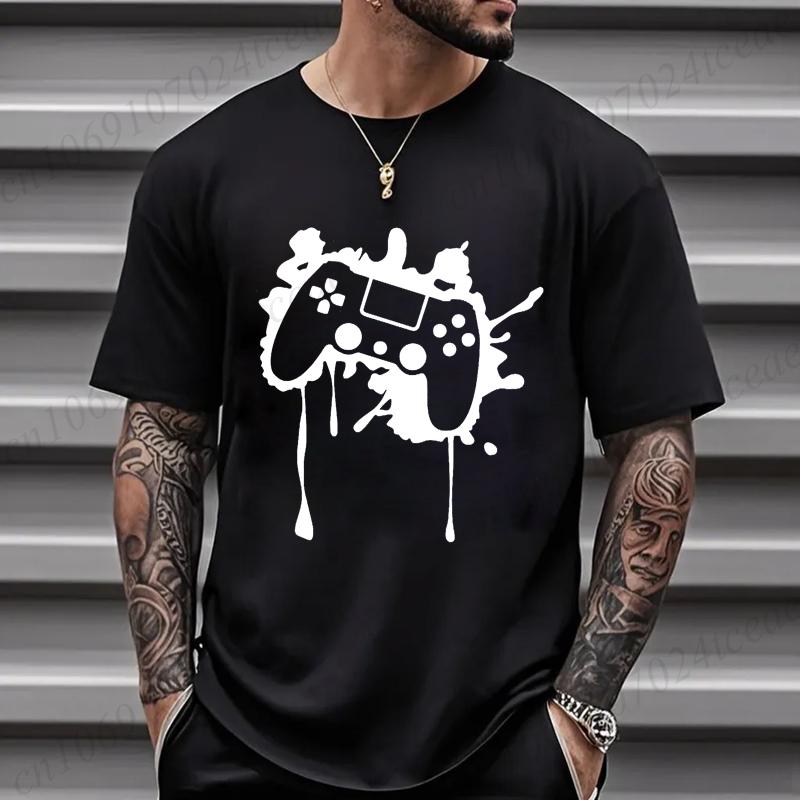 Tricou cu Imprimeu Gaming Gamer Life, Topuri Casual cu Mânecă Scurtă pentru Bărbați, Tricou Casual de Vară Inspirat de Jocuri, Topuri Gamer pentru Adolescenți