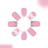 Pink Bows Fake Nail Snugly Fit Almond Shape Florals Design Lightweight Artificial Nail For Multiple Party Occasions