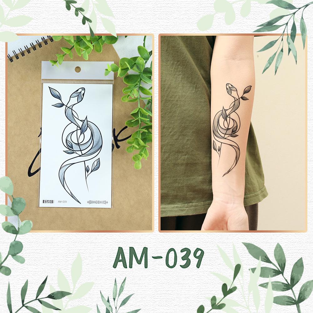 „Autocolante Tatuaj Temporar Șarpe cu Flori la Modă, Rezistente la Apă, pentru Bărbați și Femei - Design Cool, la Modă pentru Braț”