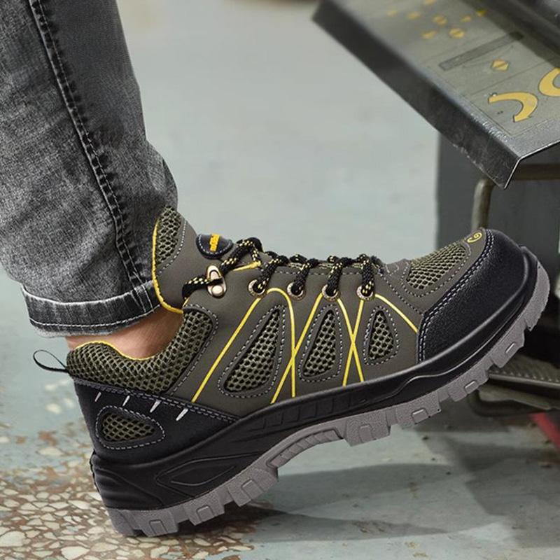 Oulylan Anti-Smash Steel Toe Safety Footwear Fashion Breathable Comfort Wear-Resistant Labor Shoes Male Work Protection Sneakers