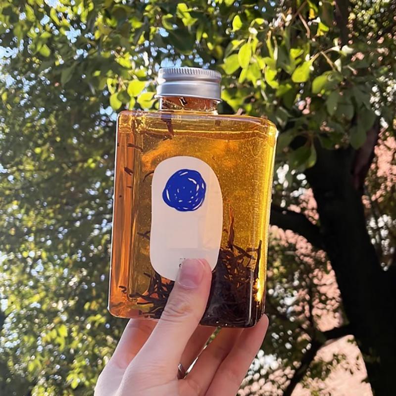 2/5Pcs Storage Bottles & Jars Flower Tea Beverage Bottle Plastic Milk Tea Bottle Flower Juice With Filter Cold Brewing Tea Bottl