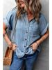Cross2026 Women's Short Sleeve Denim Jacket - Europe Spring/Summer Collection