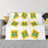 Video Game Geometry Dash Blanket Soft Warm Flannel Throw Blanket Plush for Bed Living Room Picnic Travel Home Sofa