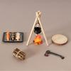 1/12 Miniature Camping Scene Set With Baking Pan For Doll House Outdoor Picnic Scene Accessories And Kids Roleplay Craft