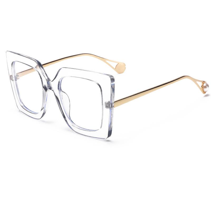 New Fashion Glasses Frame Square Anti-blue Light Women's Large Square Flat Mirror Trend Glasses Frame 1916