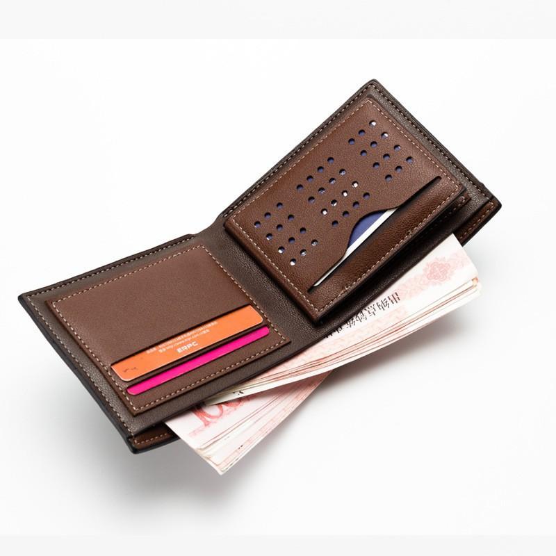 Wallet Men's European American Business Youth Short Anti Demagnetization Multi Slot Thin