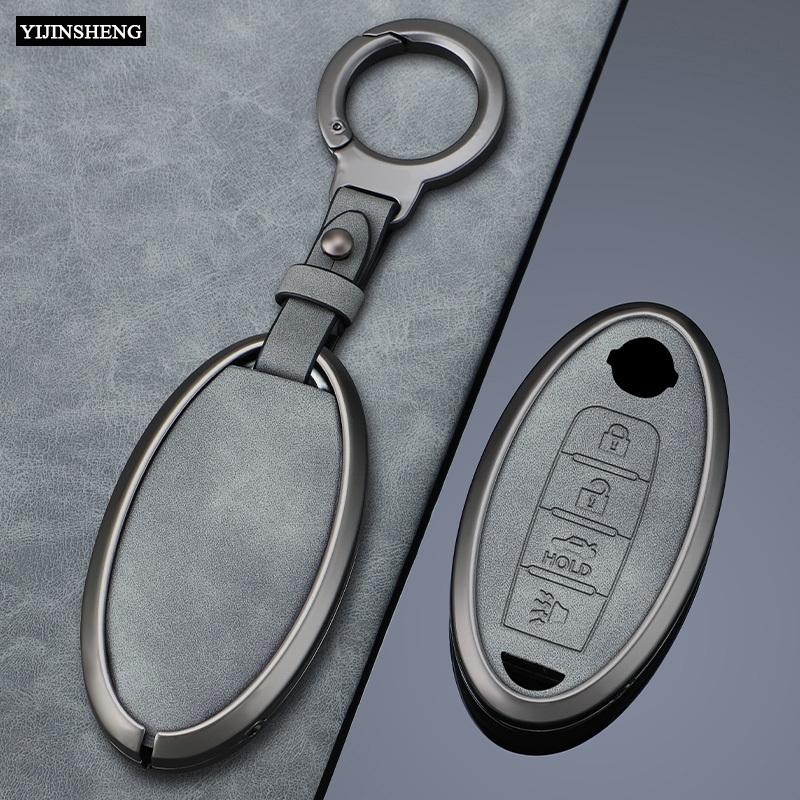 2 3 4 5 Button Zinc Alloy Leather Car Key Case Cover For Nissan Qashqai Juke J10 J11 X-Trail T32 T31 Kicks Tiida Pathfinder Note