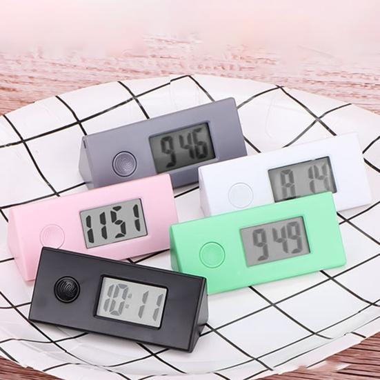 Electronic Clock Shock-proof LCD Display ABS Sturdy Mini Digital Alarm for Office
