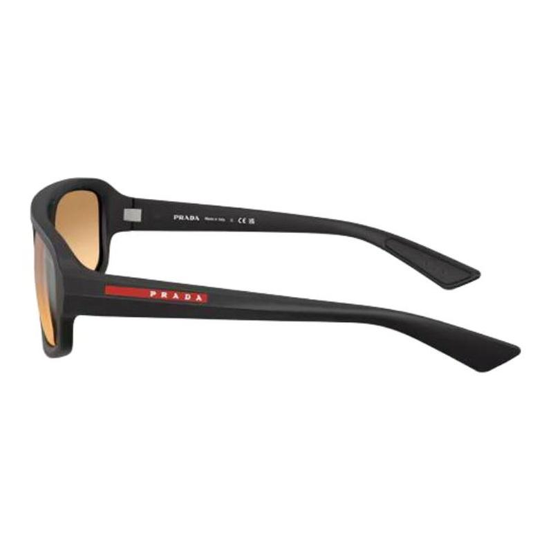 Prada Temple Logo Design Injection Irregular Shape Sunglasses Men's Matte Black