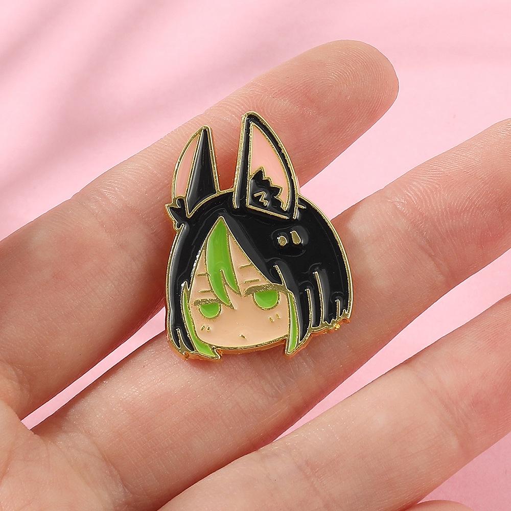 Original Fantasy Badge Walnut Lapel Pin Cartoon Character Alloy Brooch