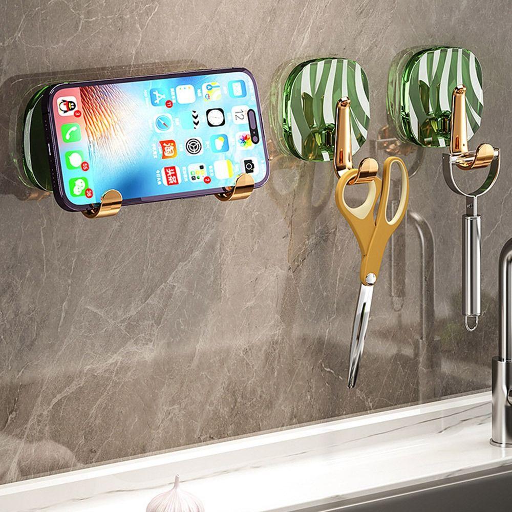 4pcs Hanging Light luxury Wall Hook Self Adhesive Key Bag Hooks Bathroom Hooks  Home Organization