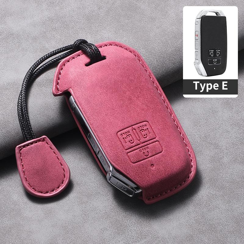 7 Bottons Leather Car Key Case Fob Cover For Kia Carnival K7 2021 2022 Car Remote Key Case Cover Shell Fob Keychian Accessories