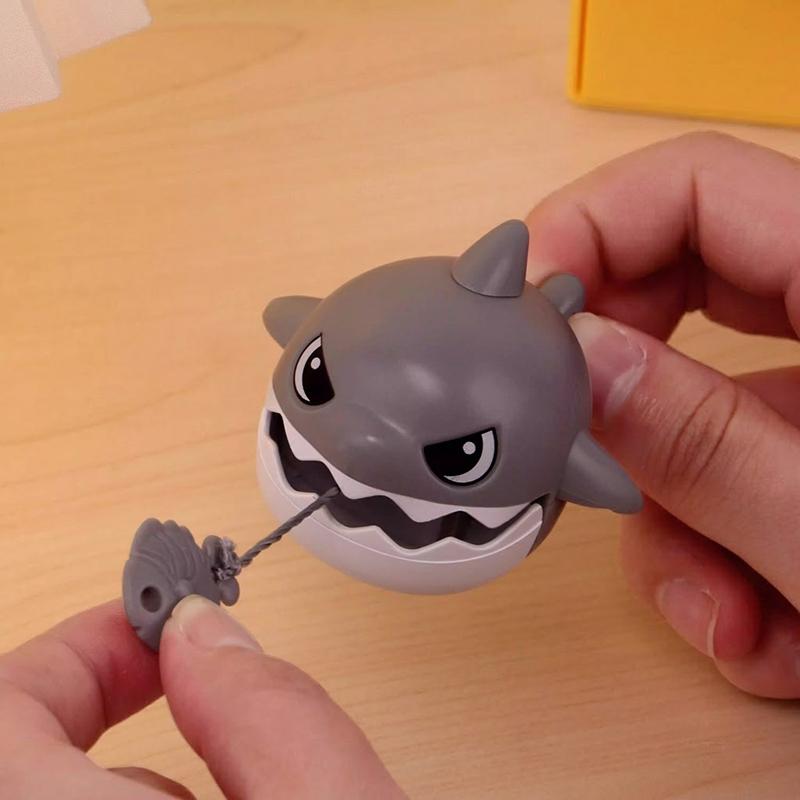 Pull String Shark Bite Keychain Cute Interactive Toy Lightweight Backpack Pendant for Student Daily Carry