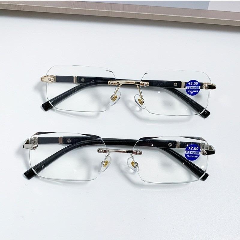 Rimless Frame Reading Glass for Men and Women with Grade +100°~+400°