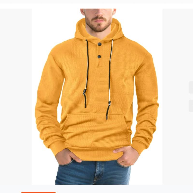 Pulover de primăvară și toamnă, culoare uni, casual, sport, larg, la modă, cu mâneci lungi și glugă, pentru bărbați