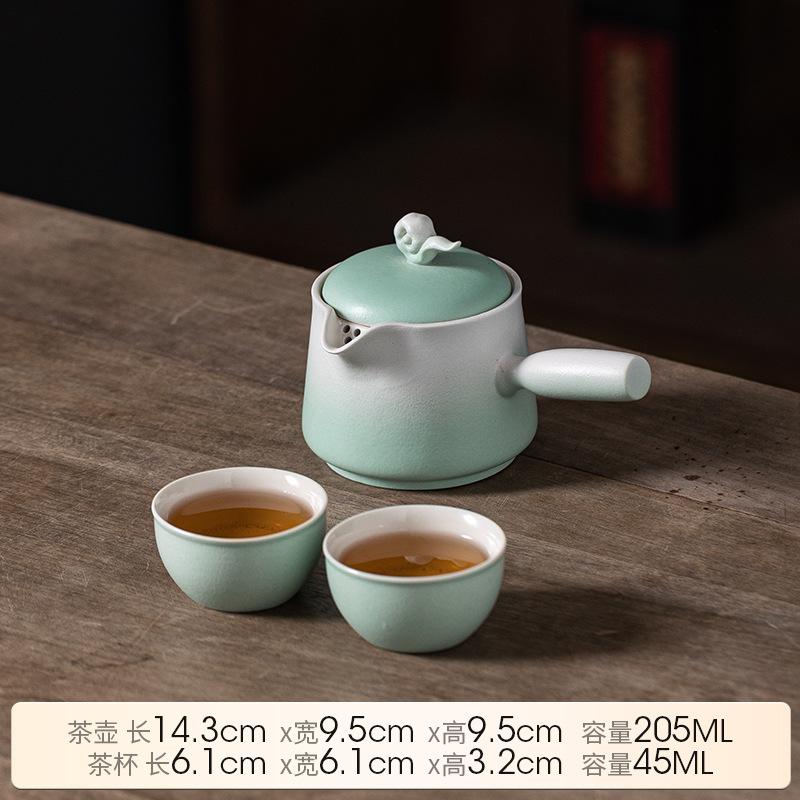 Kung Fu Tea Set Gradual Change Ceramic Teapot Teacup Brewing Tea Stove Tea Warmer Incense Insert Small Set Gift Box Business Souvenir