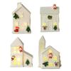 Ceramic Christmas Village House White LED Warm Lights for Party Table Winter