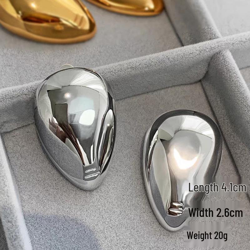 Gold Teardrop Stud Earrings: Unique High-End European and American Design