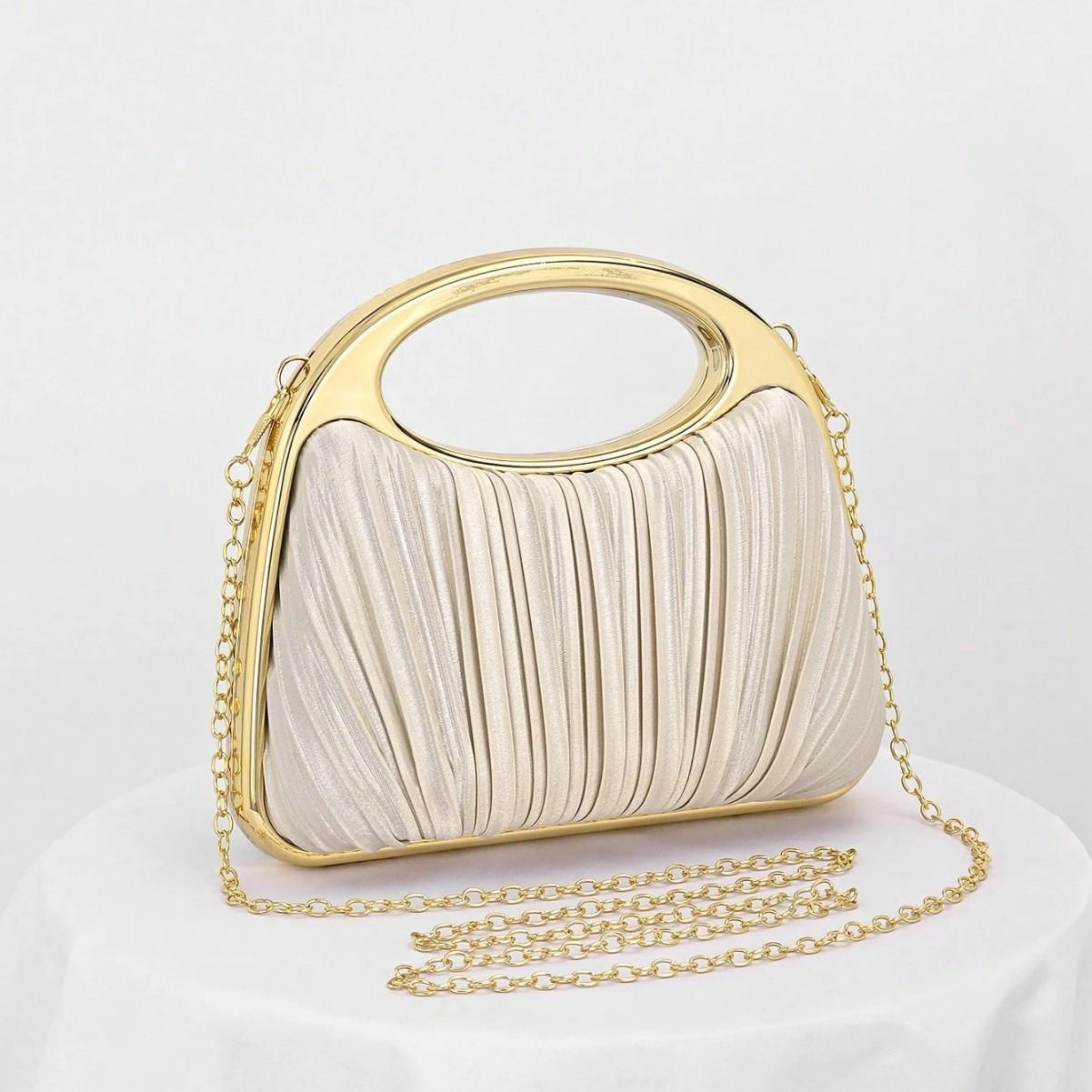 

Dinner high-end celebrity women s acrylic pleated dinner bag, cheongsam clutch bag. абрикосовый
