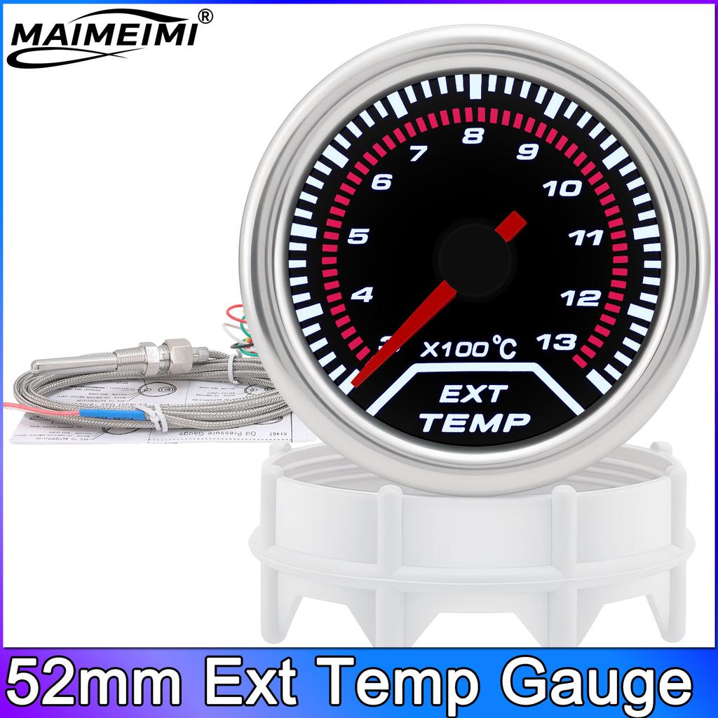 52mm Water Temp Meter/Oil Temp/Oil Press/Voltage/Tachometer/Air Fuel Ratio/EXT Gauge Analog LED White Case+ 52MM Gauge Pods