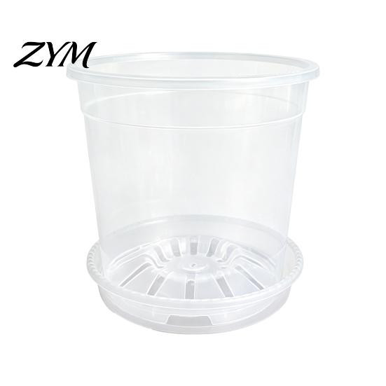 Breathable Plant Pots for Rootlets Clear Plastic Orchid Pot with Saucer, Repotting Supplies Drainage Holes, Ventilated Flower Rose, Phalaenopsis,