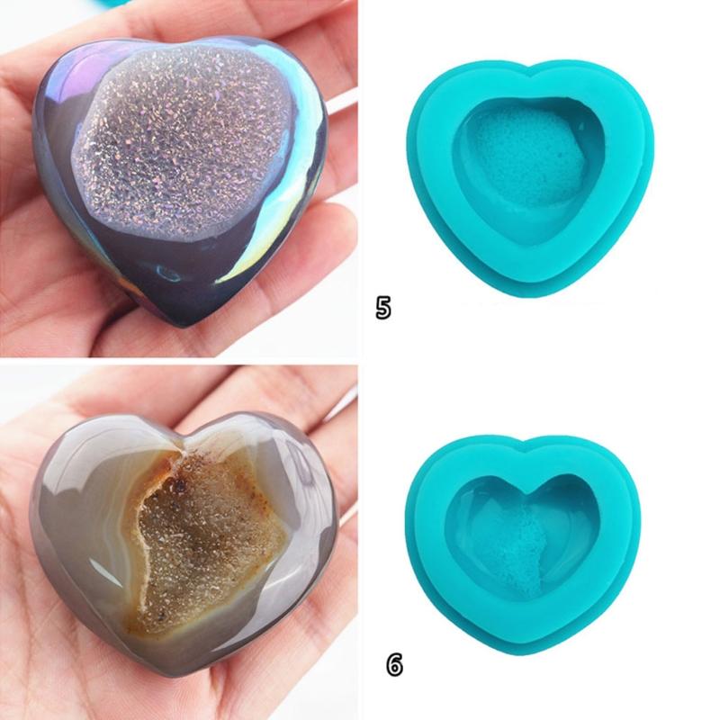 Handmade Natural Crystal Quartz Rock Cluster Geode Druzy Stone Epoxy Resin Mold Pendant Mold Resin Jewelry Making Tools