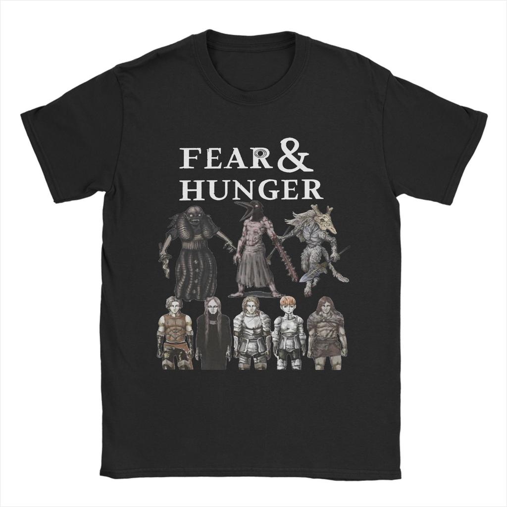 Fear and Hunger Games T-Shirt Men's 100%Cotton Clothing Vintage Horror Crewneck Short Sleeve