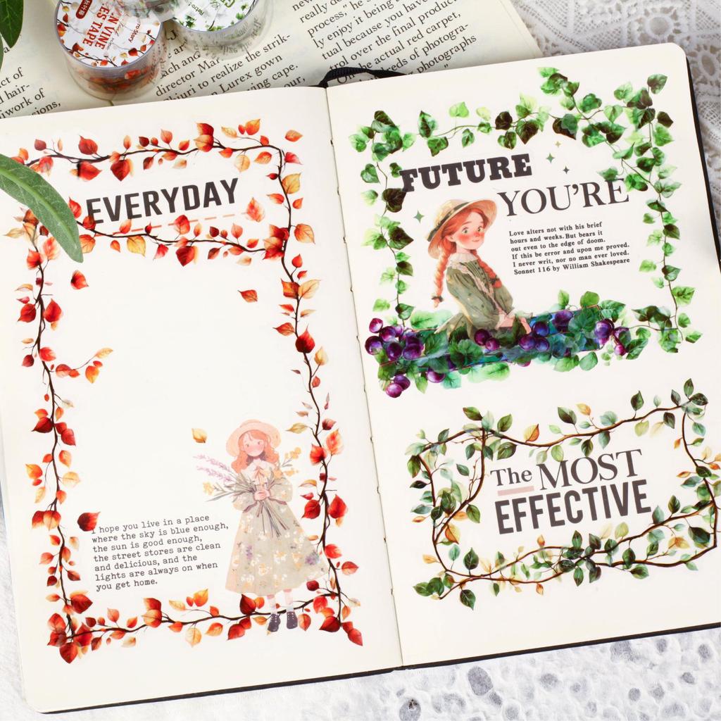 Ruban Washi Paysage Créatif: Style Ins Irrégulier pour le Journaling DIY, la Décoration de Plantes et de Fleurs