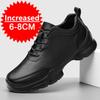 Men's Genuine Casual Leather Oxfords 6cm/8cm Hidden Elevator Height Increase Soft Sole Business Formal Comfortable Lace-Up Shoes