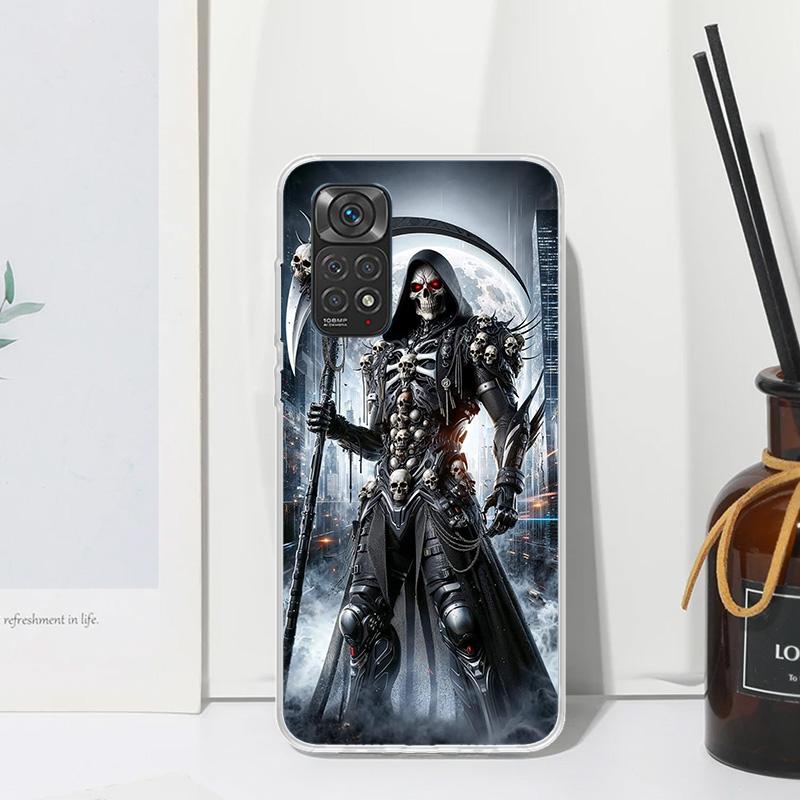 Death Grim Reaper Skull Scythe Phone Case For Xiaomi Redmi Note 15 13 14S 14 Pro Plus 12S 11S 10S 12 11E 10 11T Art Fundas Back