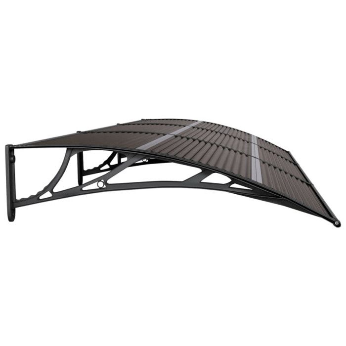 VidaXL Door Awning, Solar Canopy with Support, Rain Protection Shelter, Patio Door Entrance Awning, Black 300x100 153575