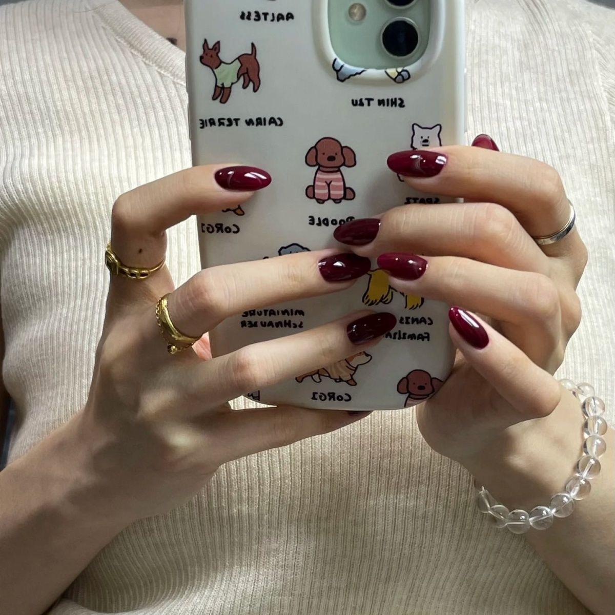 Cherry Red Passionate Short-Style Handmade Versatile Nails
