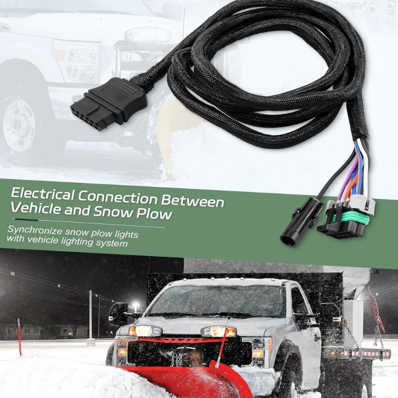 Vehicle Side 11 Pin Light Harness with Dust Cover For Western SnowEx Plows 26357 22413