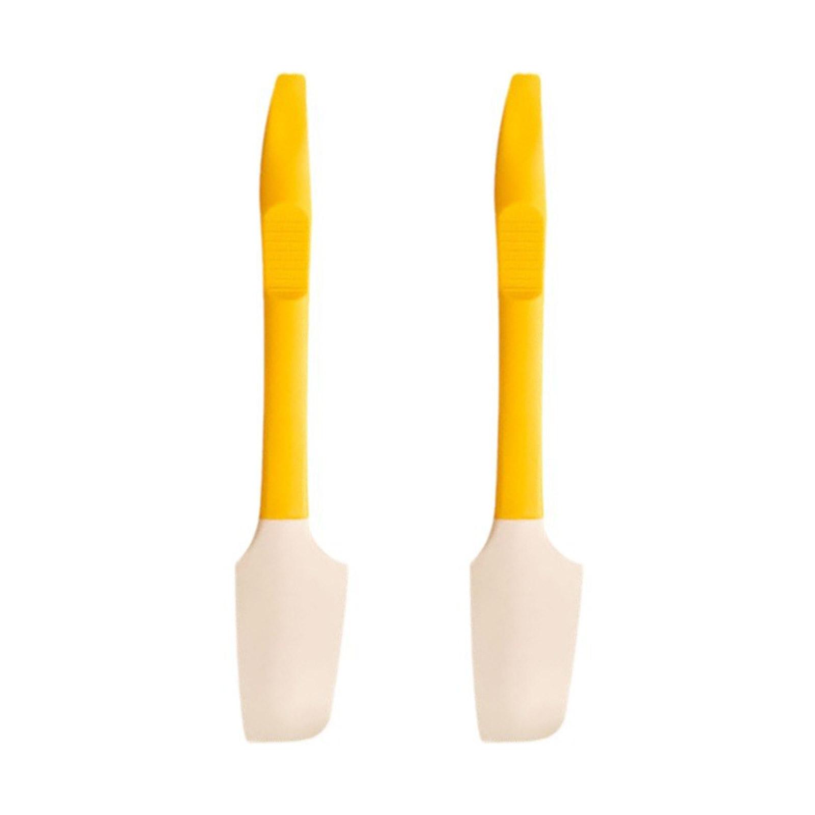 

Силиконовая лопатка для выпечки и скребок 2 в 1, разбрасыватель масла, практичный кухонный инструмент для украшения тортов и смешивания жёлтый