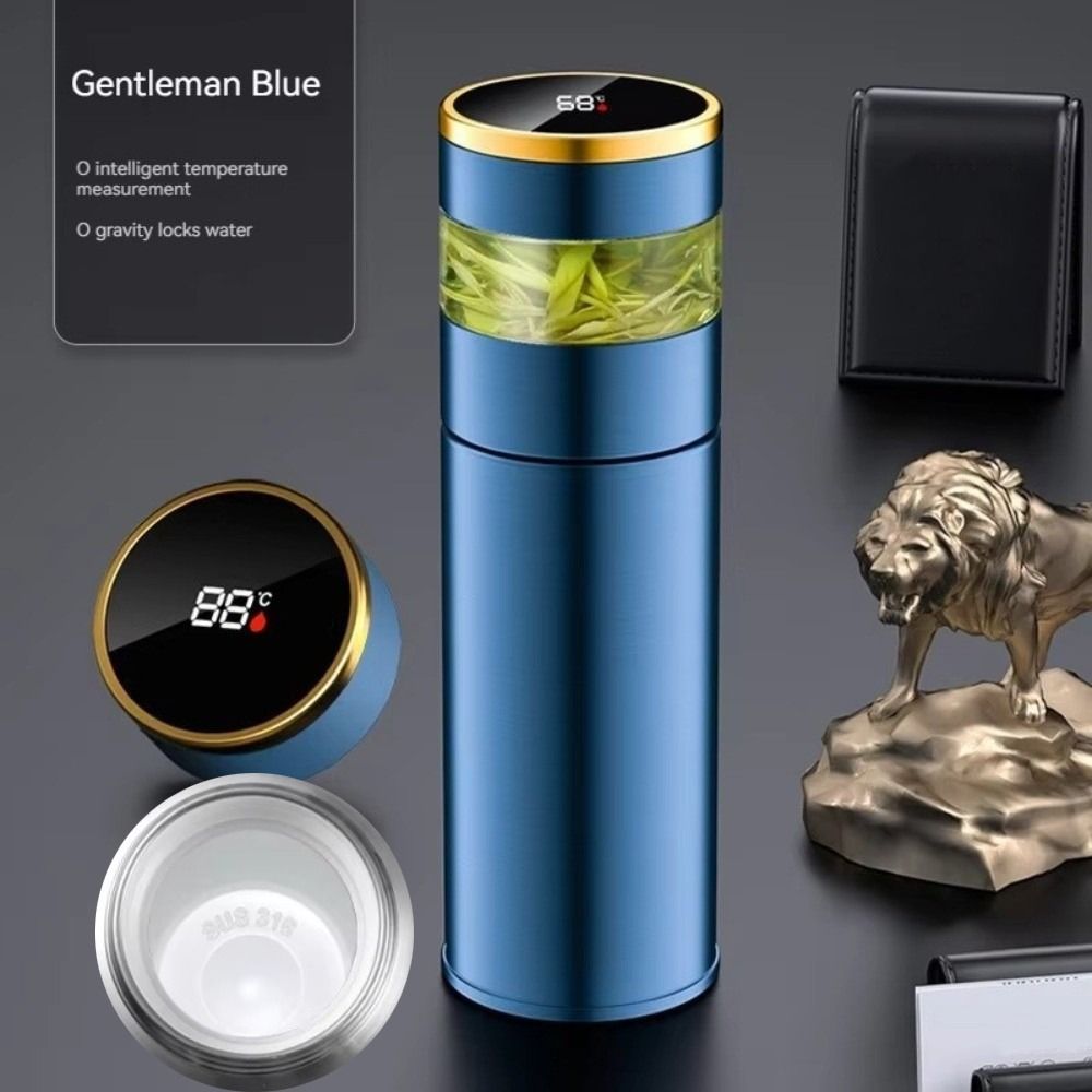 Stainless Steel Ceramic Coated Insulated Cup LED Temperature Display Tea Infuser Bottle