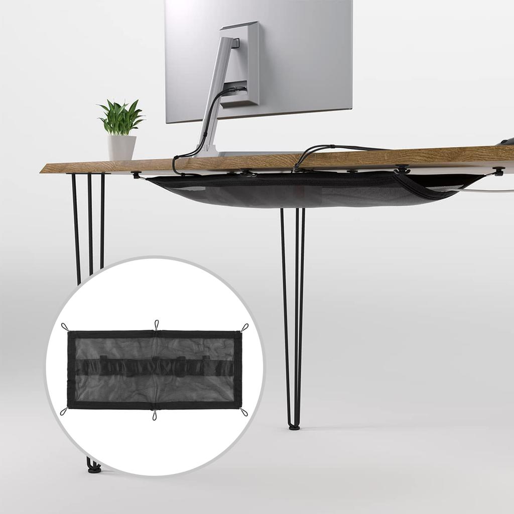 Praktyczny organizer siatkowy do zarządzania kablami pod biurkiem dla efektywnego przechowywania przewodów i bezpieczeństwa w domu lub biurze