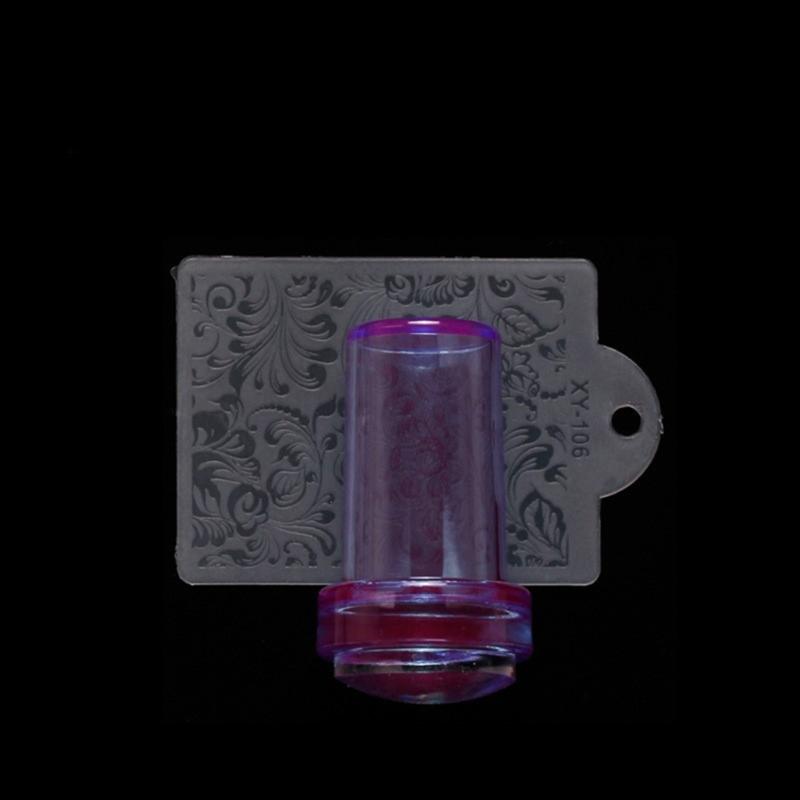 Nail Art Stamper,Clear Silicone Stamping Jelly with Scraper for DIY Nail Decors Transparent Visible Body,No Misplacement