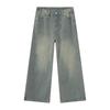 Men's Denim Pants Old Blue Washed Male Jeans Straight Casual Menwear Loose Wide Leg Trousers New Fashion
