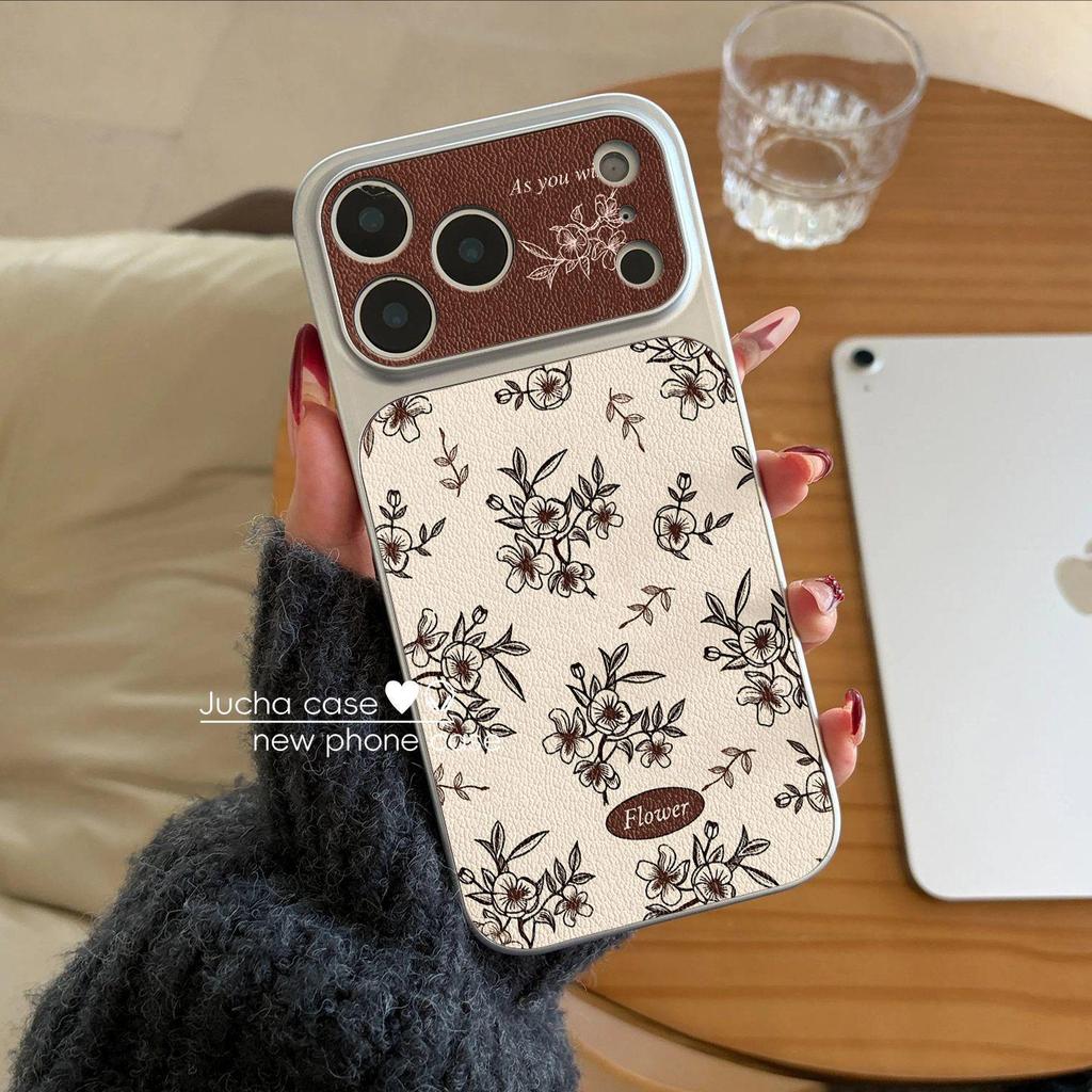 Compatible Apple iPhone 17 Pro Full-Coverage Case: Anti-Drop, Stylish Retro Flowers for iPhone 16, 15 & 14