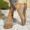 Women's Summer Fish Mouth Sandals Women's Lace Sexy Mesh Sandals Large Size Rhinestone Round Toe