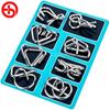 8 st/set Material Metall Montessori Pussel Wire IQ Mind Brain Teaser Pussel Anti-stress leksak